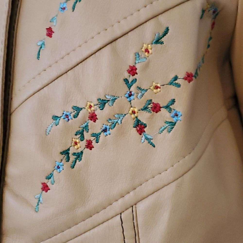 BELLARIVA | Faux Leather Embroidered Jacket - Picture 3 of 7